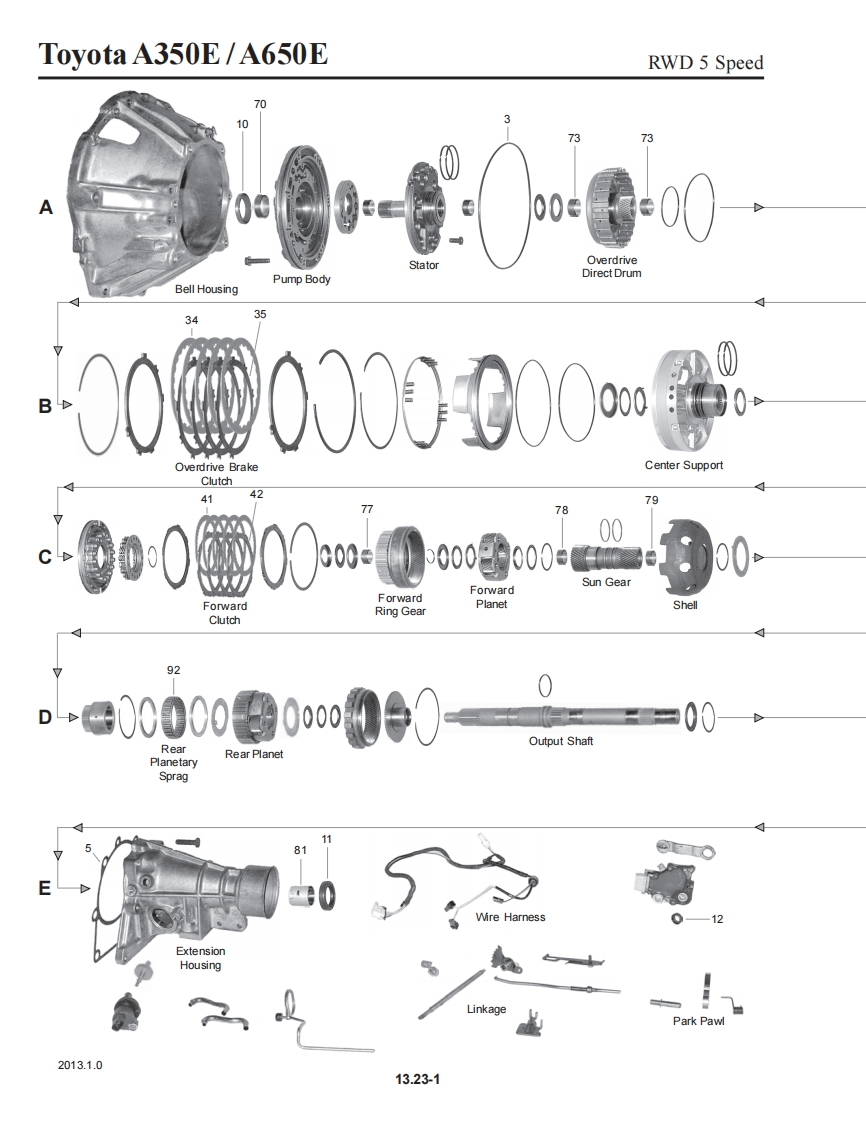 变速箱零部件图册A650E