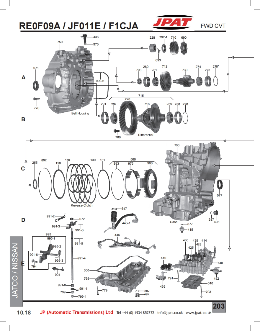 变速箱零部件图册RE0F09A