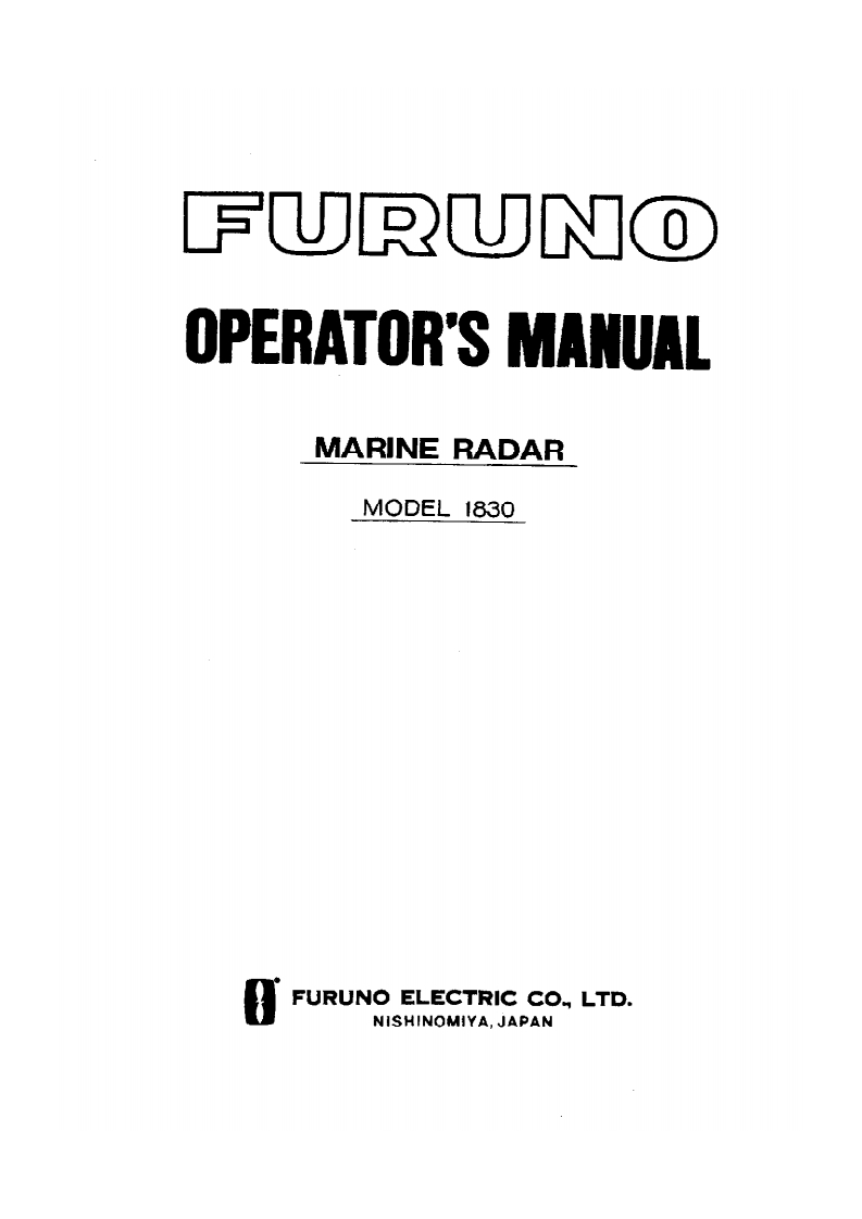 古野FURUNO-1830-操作说明手册操作手册