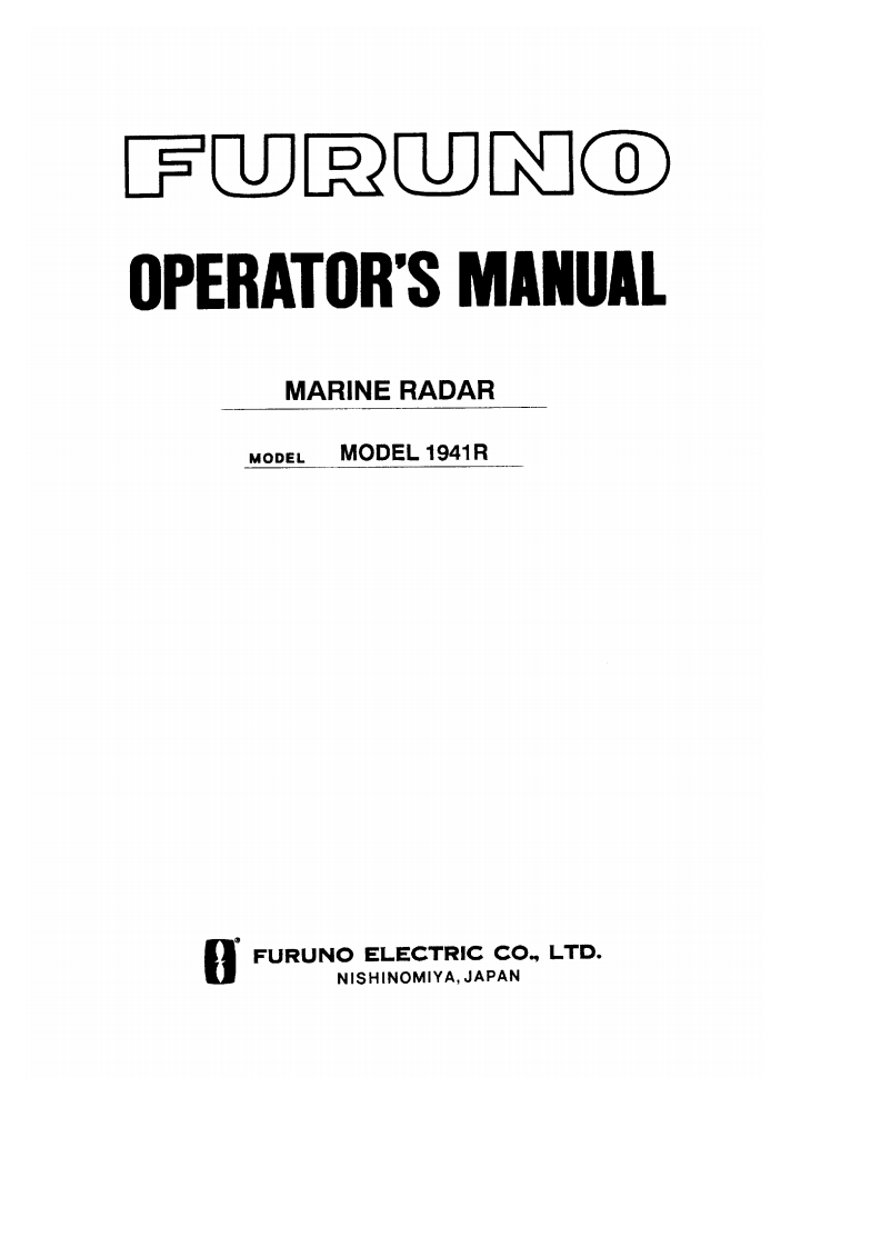古野FURUNO-1941r-操作说明手册操作手册