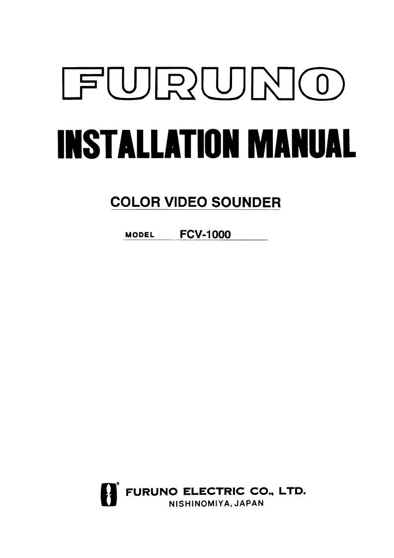 古野FURUNO-fcv1000-安装说明手册