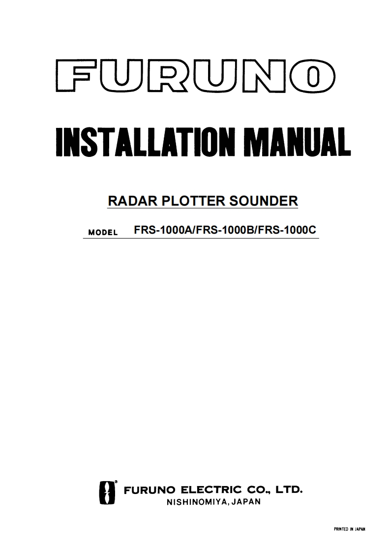 古野FURUNO-frs-1000-安装说明手册1