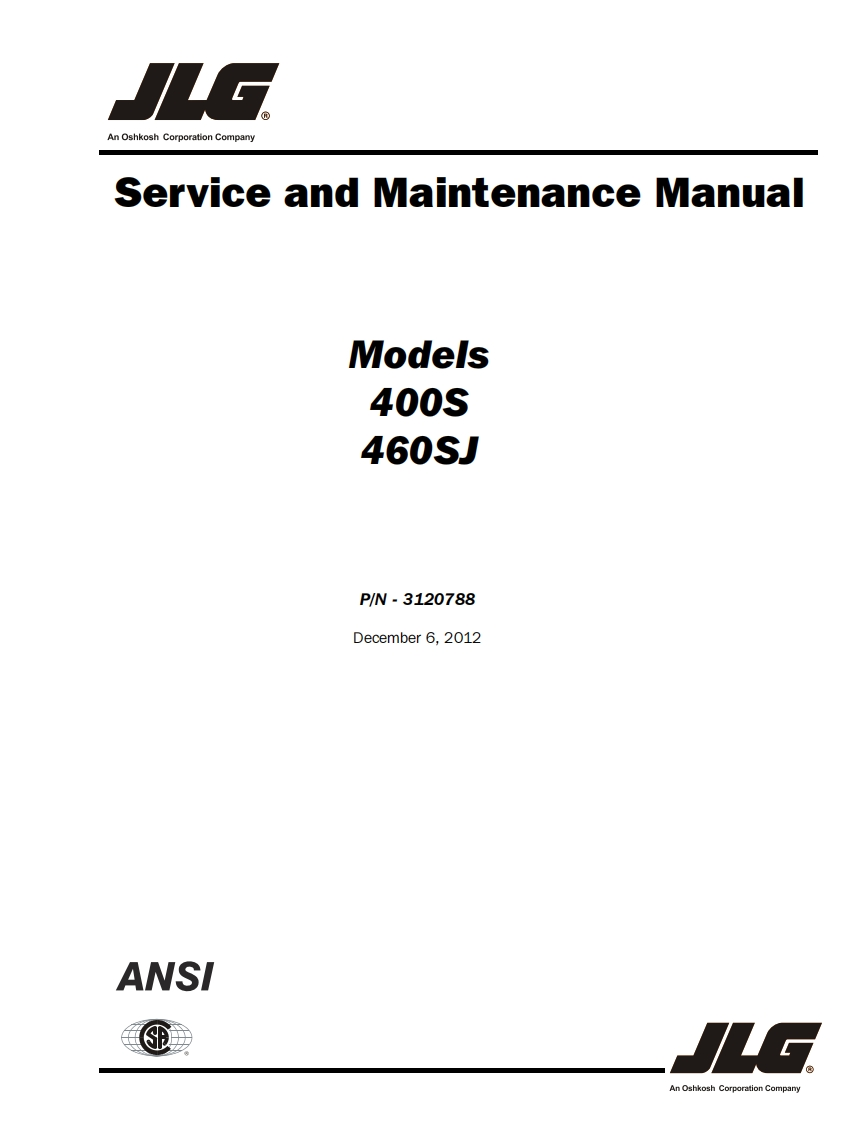 吉尔杰JLG400S_Service_Manual维修保养手册