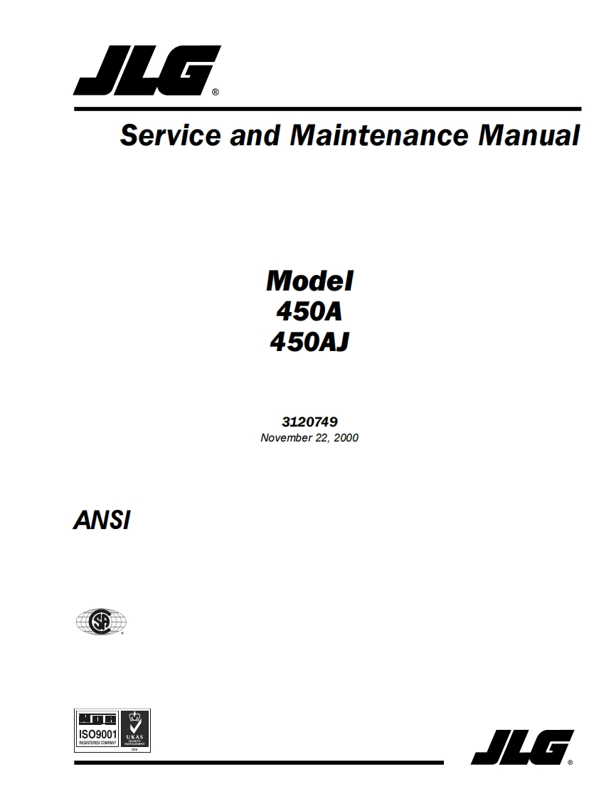 吉尔杰JLG450AJ_Service-Manual维修保养说明书手册