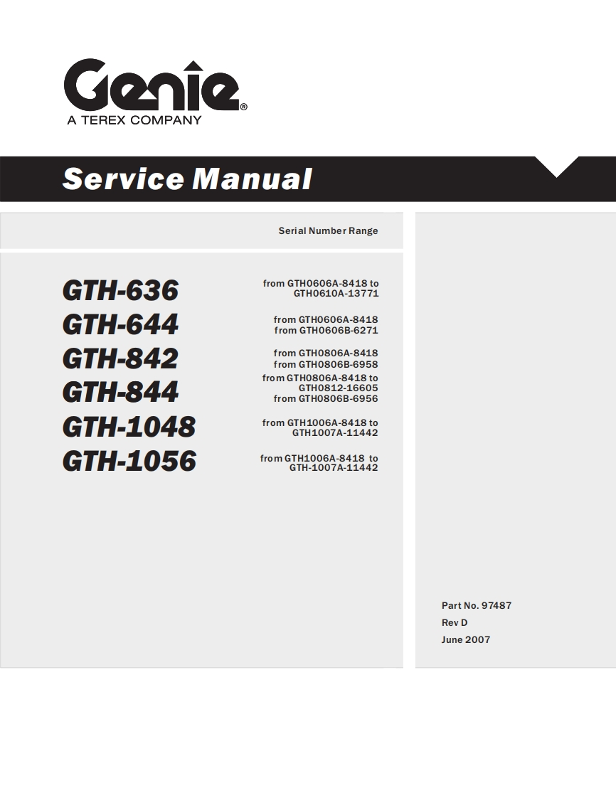 吉尼GENIE-GTH1056_Service_Manual维修保养手册