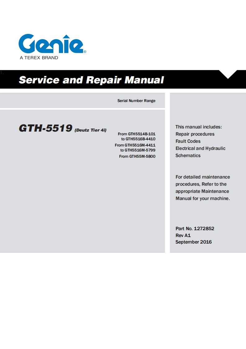 吉尼GENIE-GTH5519_Service_Manual维修保养手册