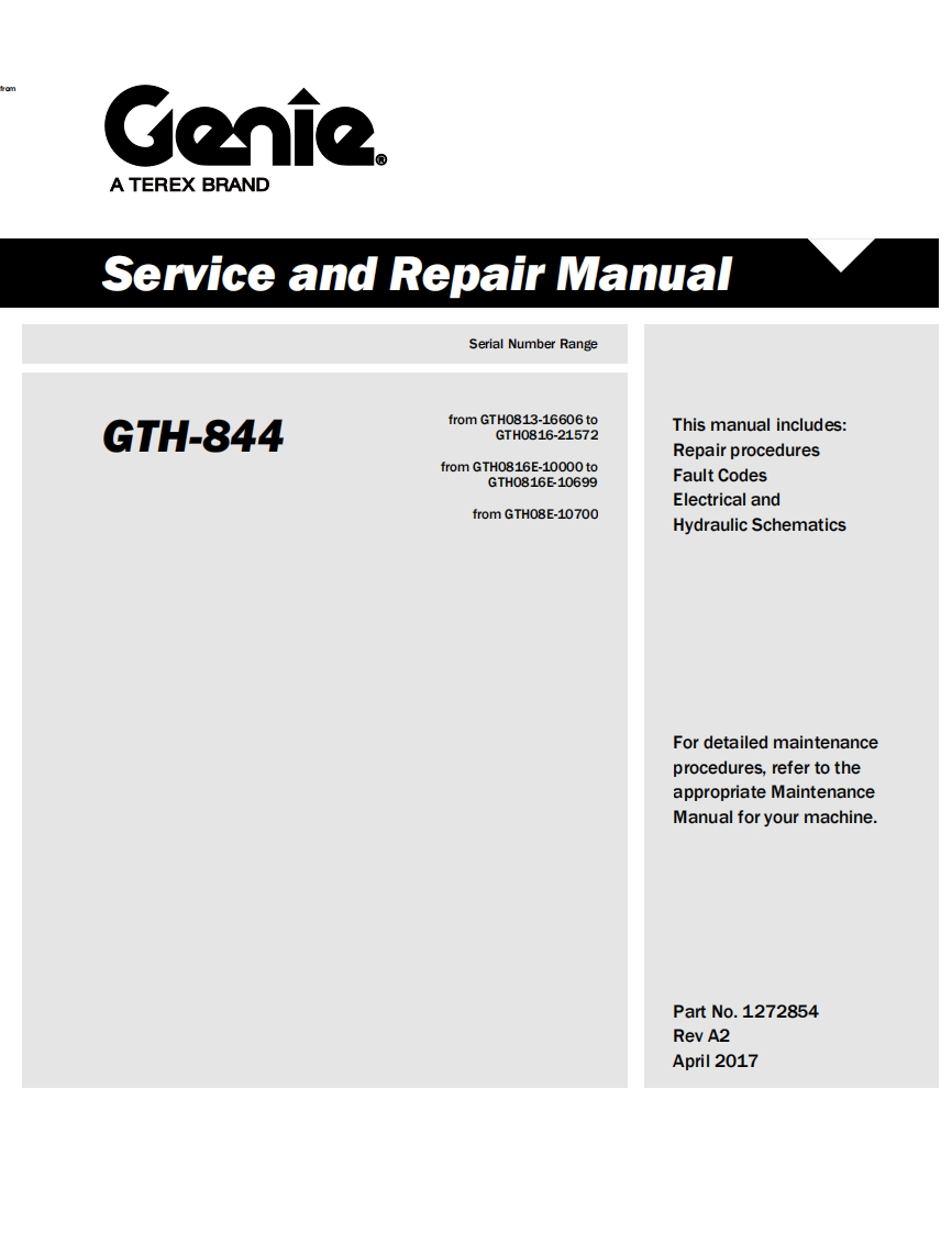 吉尼GENIE-GTH844-Service-Manual维修保养说明书手册