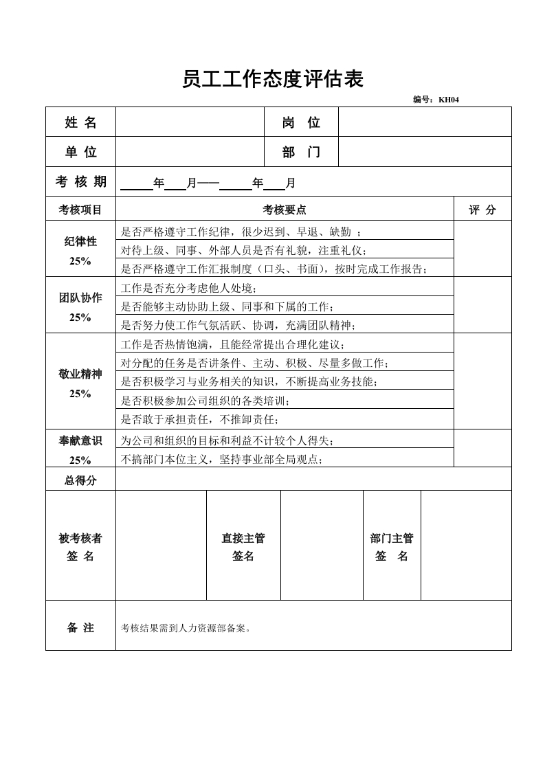 员工工作态度评估表新质力文库 - 聚焦新质生产力发展的数字化知识库_行业洞察 / 理论成果 / 实践指南免费下载新质力文库