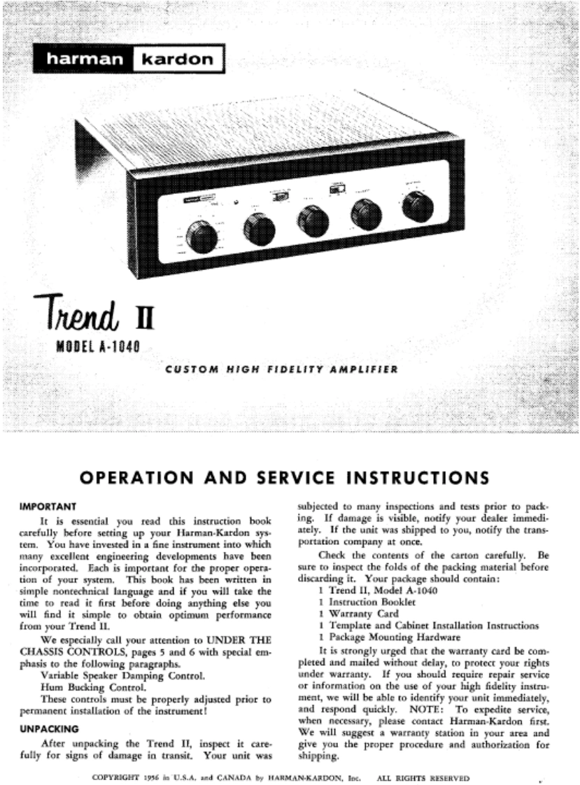 哈曼卡顿Harman-Kardon-A-1040-维修手册