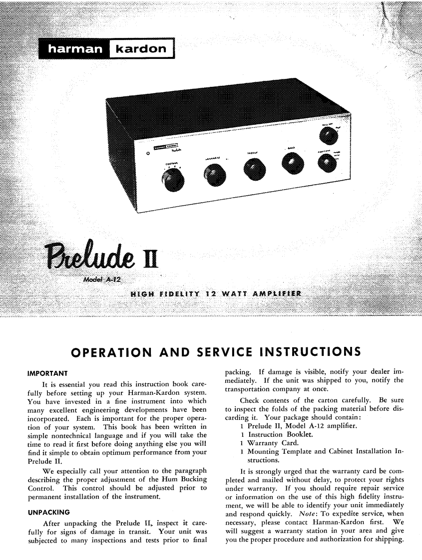 哈曼卡顿Harman-Kardon-A-12-维修手册