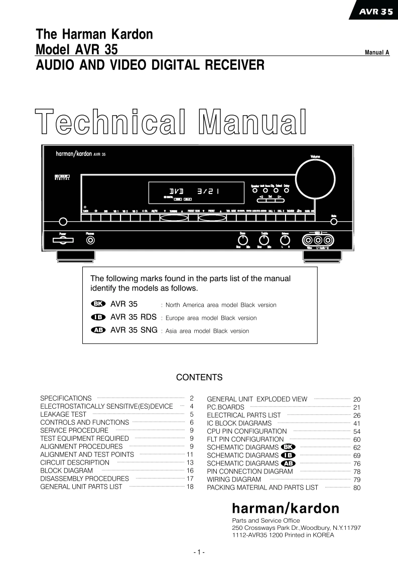 哈曼卡顿Harman-Kardon-AVR-35-维修手册-2