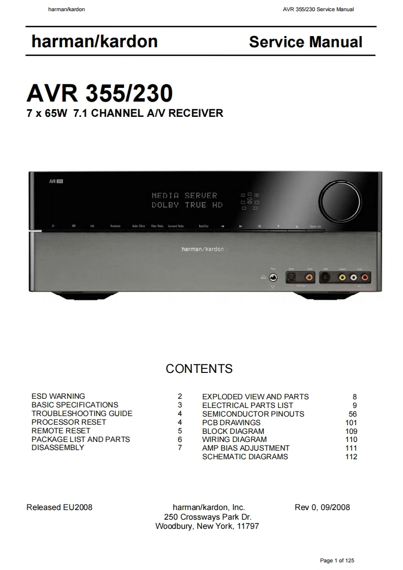 哈曼卡顿Harman-Kardon-AVR-355-230-维修手册