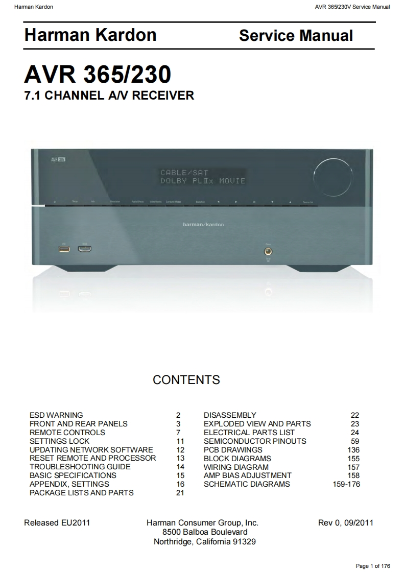 哈曼卡顿Harman-Kardon-AVR-365-230-维修手册