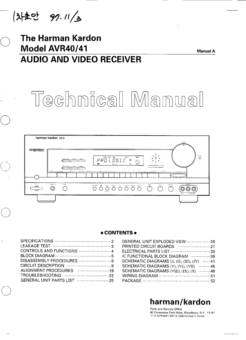 哈曼卡顿Harman-Kardon-AVR-41-维修手册