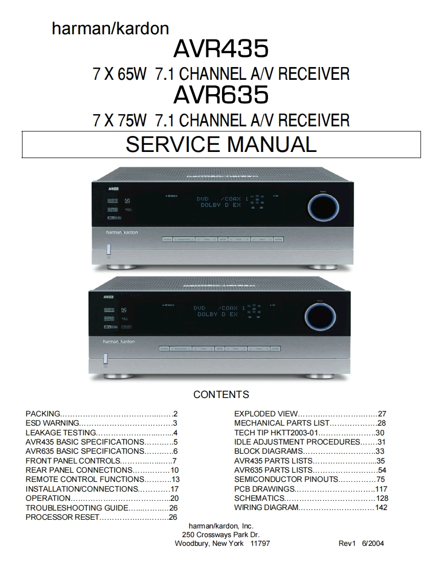 哈曼卡顿Harman-Kardon-AVR-435-维修手册