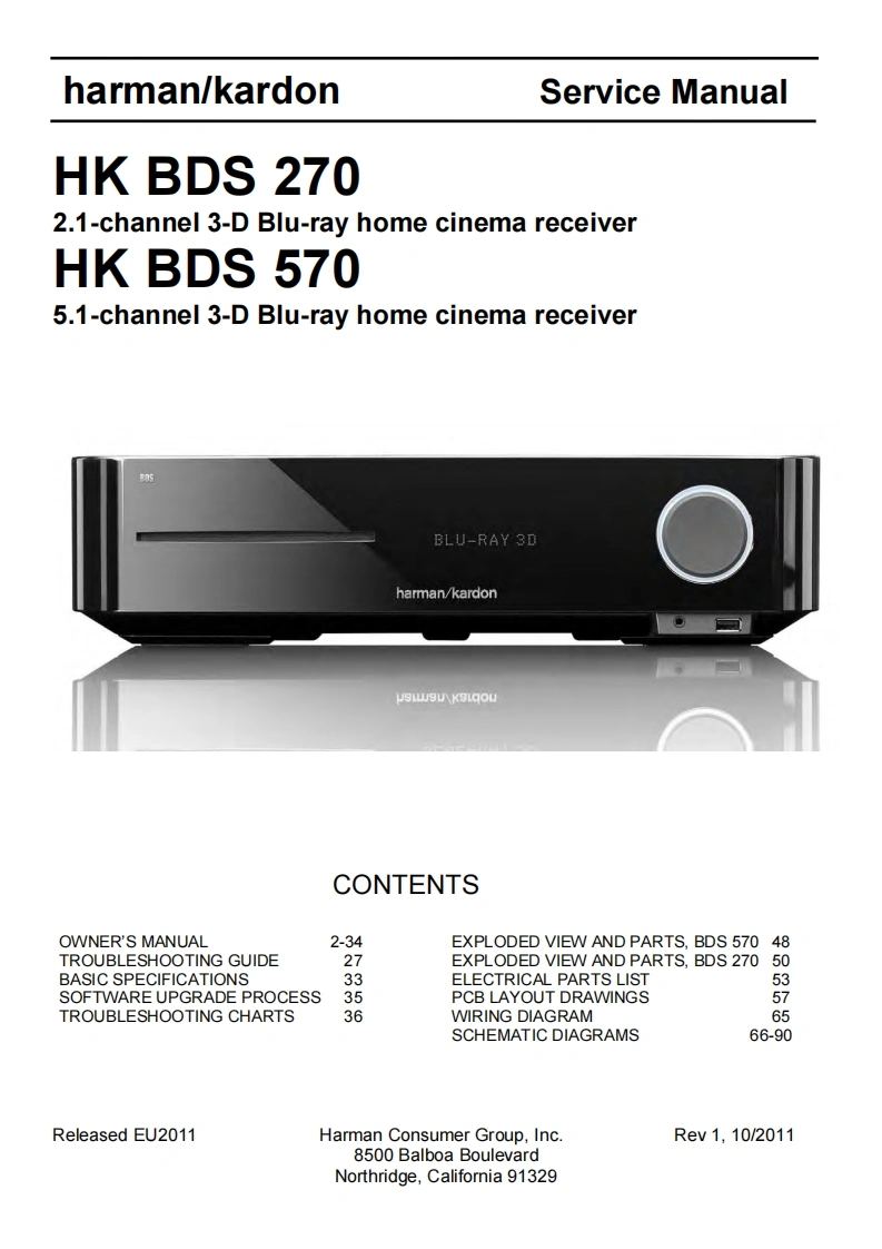 哈曼卡顿Harman-Kardon-BDS-270-维修手册