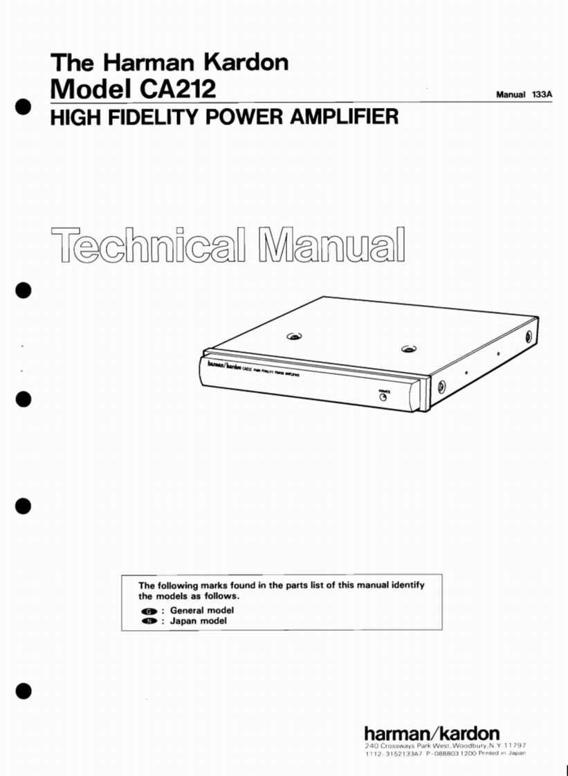 哈曼卡顿Harman-Kardon-CA-212-维修手册