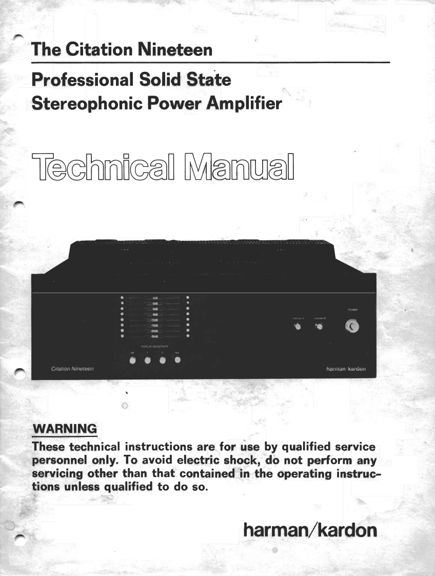 哈曼卡顿Harman-Kardon-Citation-Nineteen-维修手册