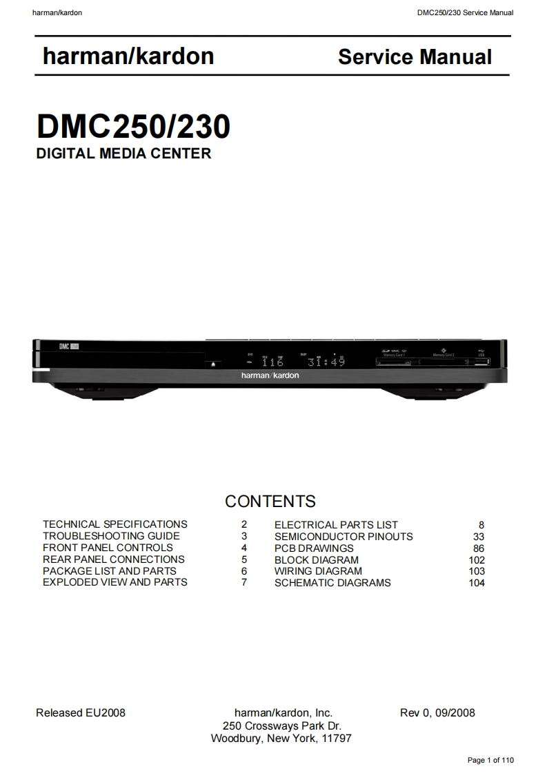 哈曼卡顿Harman-Kardon-DMC-250-230-维修手册-(1)
