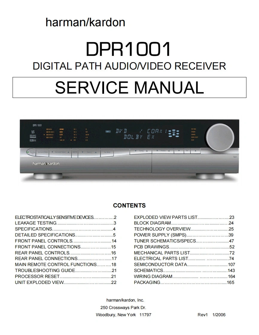 哈曼卡顿Harman-Kardon-DPR-1001-维修手册
