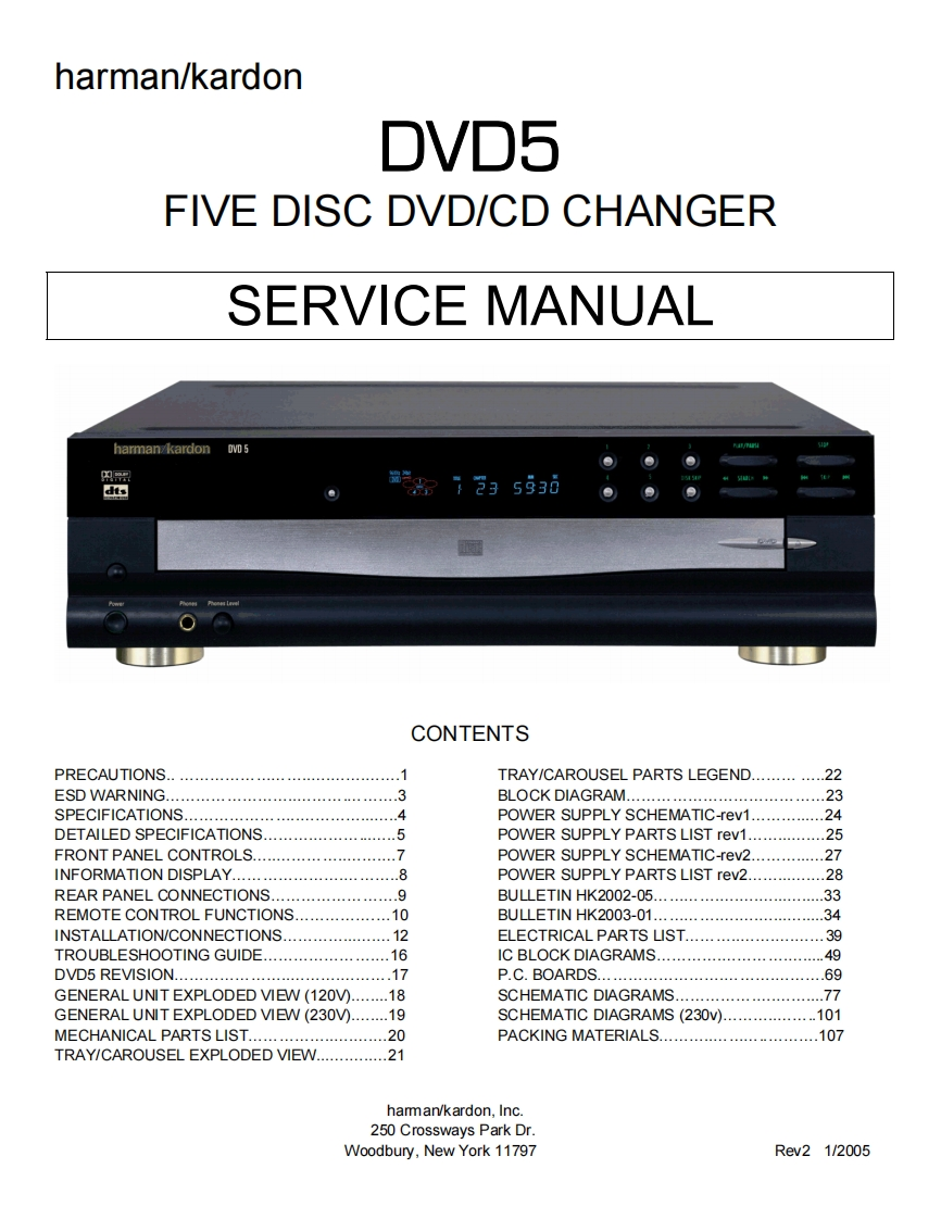 哈曼卡顿Harman-Kardon-DVD-5-维修手册