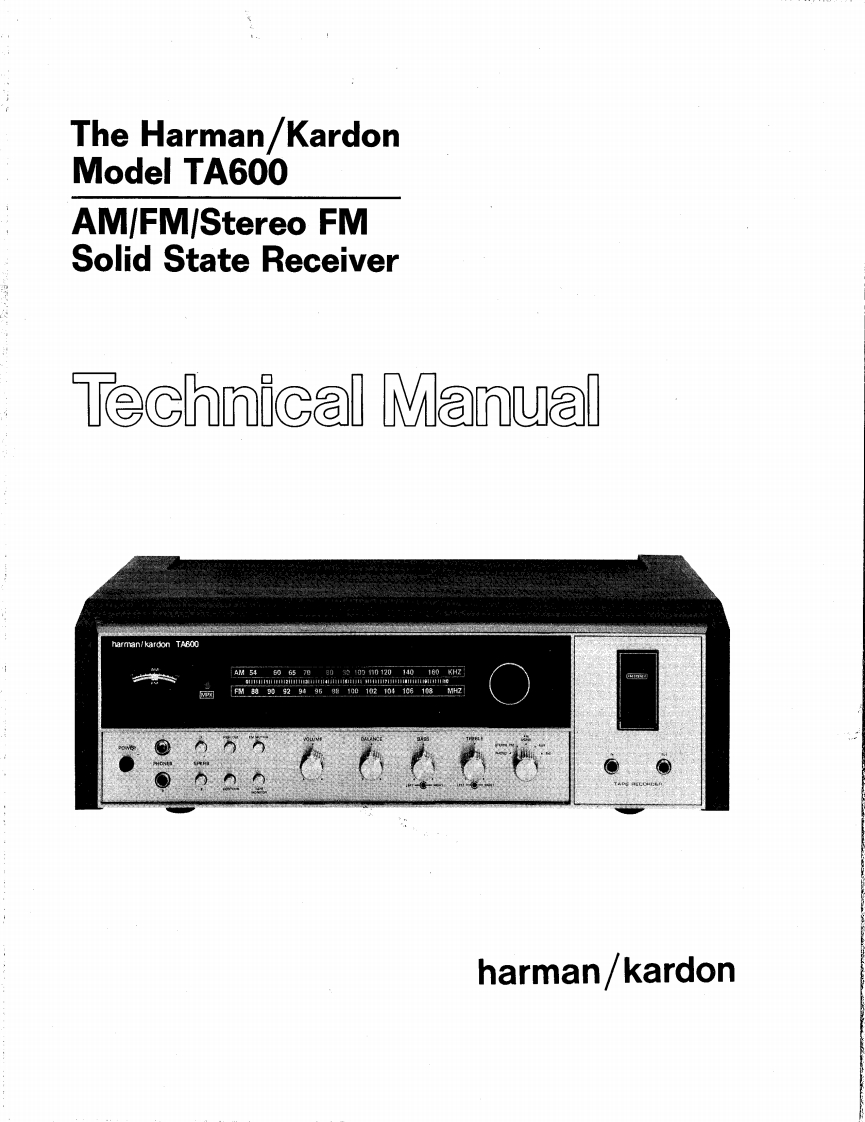 哈曼卡顿Harman-Kardon-TA-600-维修手册