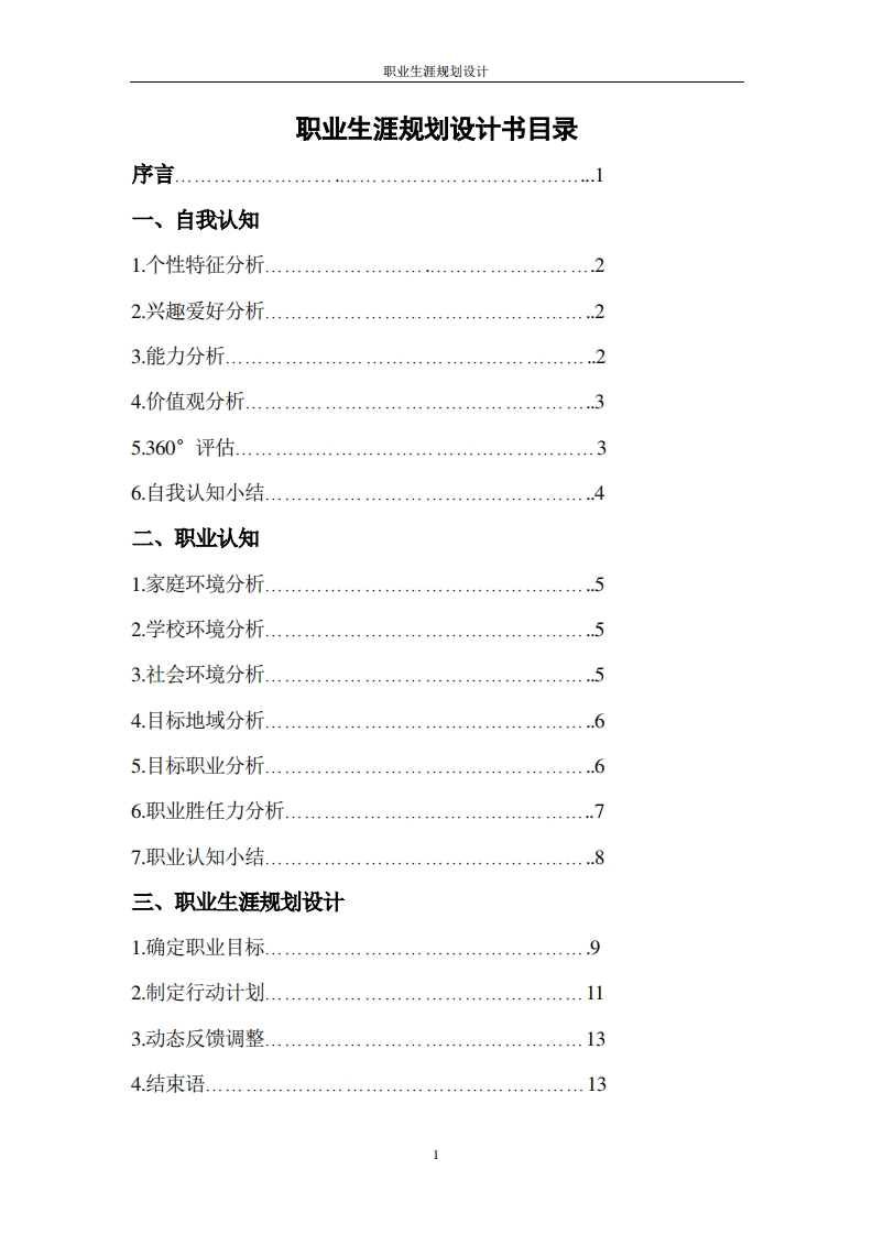 国贸专业职业发展规划指导设计通用模板范文