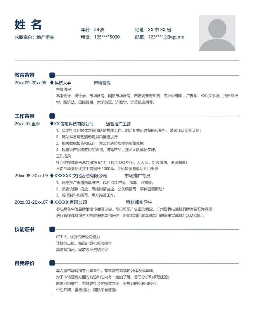 地产建筑简历模板-9
