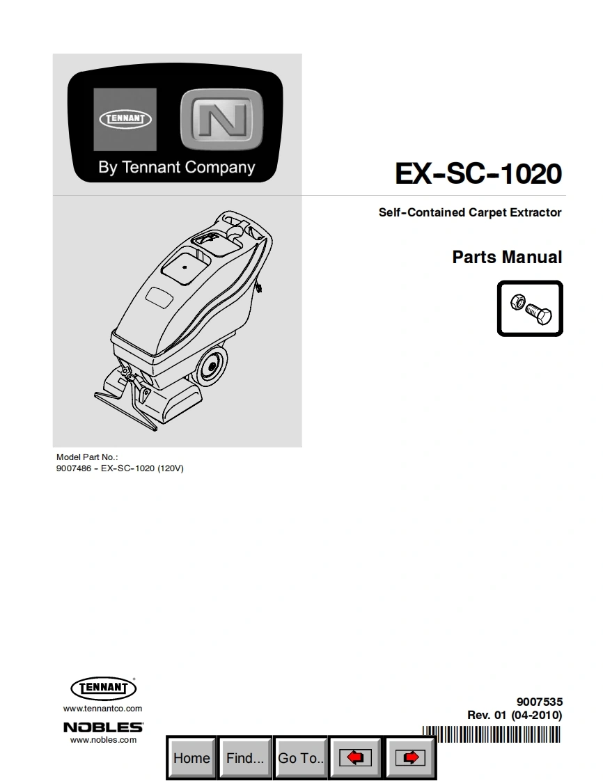 坦能清洗机洗地机EX-SC-1020_parts_manual维修手册含电器原理图-找手册网