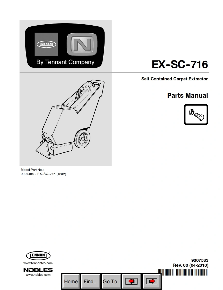 坦能清洗机洗地机EX-SC-716_parts_manual维修手册含电器原理图-找手册网