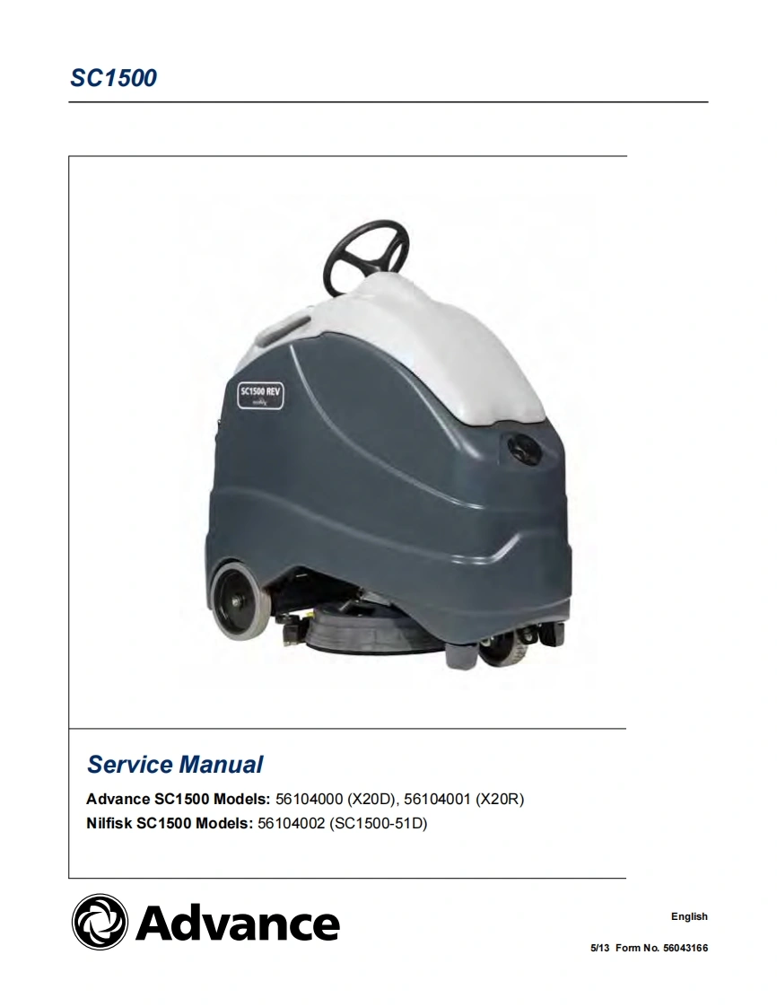 坦能清洗机洗地机SC1500_Operators_Manual维修手册含电器原理图-找手册网