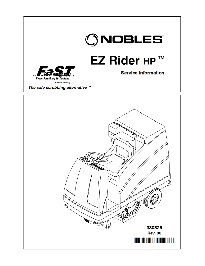 坦能清洗机洗地机nobles-ez-rider-hp-rider-floor-scrubber-service-manual-(1)维修手册含电器原理图-找手册网