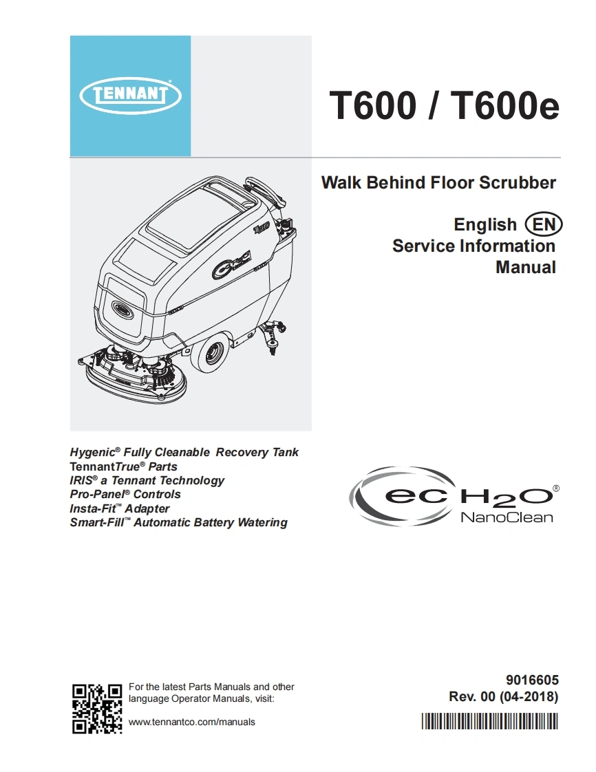 坦能清洗机洗地机t600-t600e-service-manual维修手册含电器原理图-找手册网