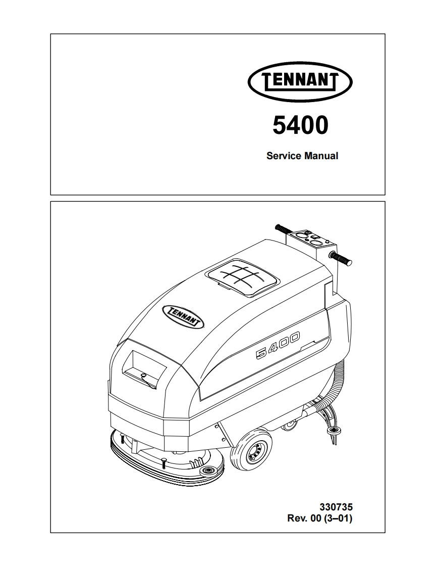 坦能清洗机洗地机tennant-5400-walk-behind-floor-scrubber-service-manual维修手册含电器原理图-找手册网