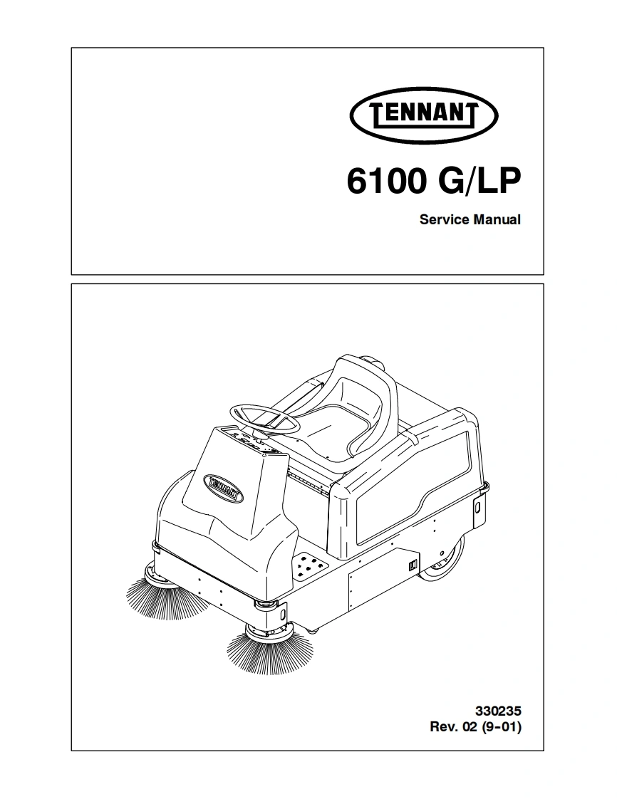 坦能清洗机洗地机tennant-6100-gas-lpg-rider-floor-sweeper-service-manual维修手册含电器原理图-找手册网
