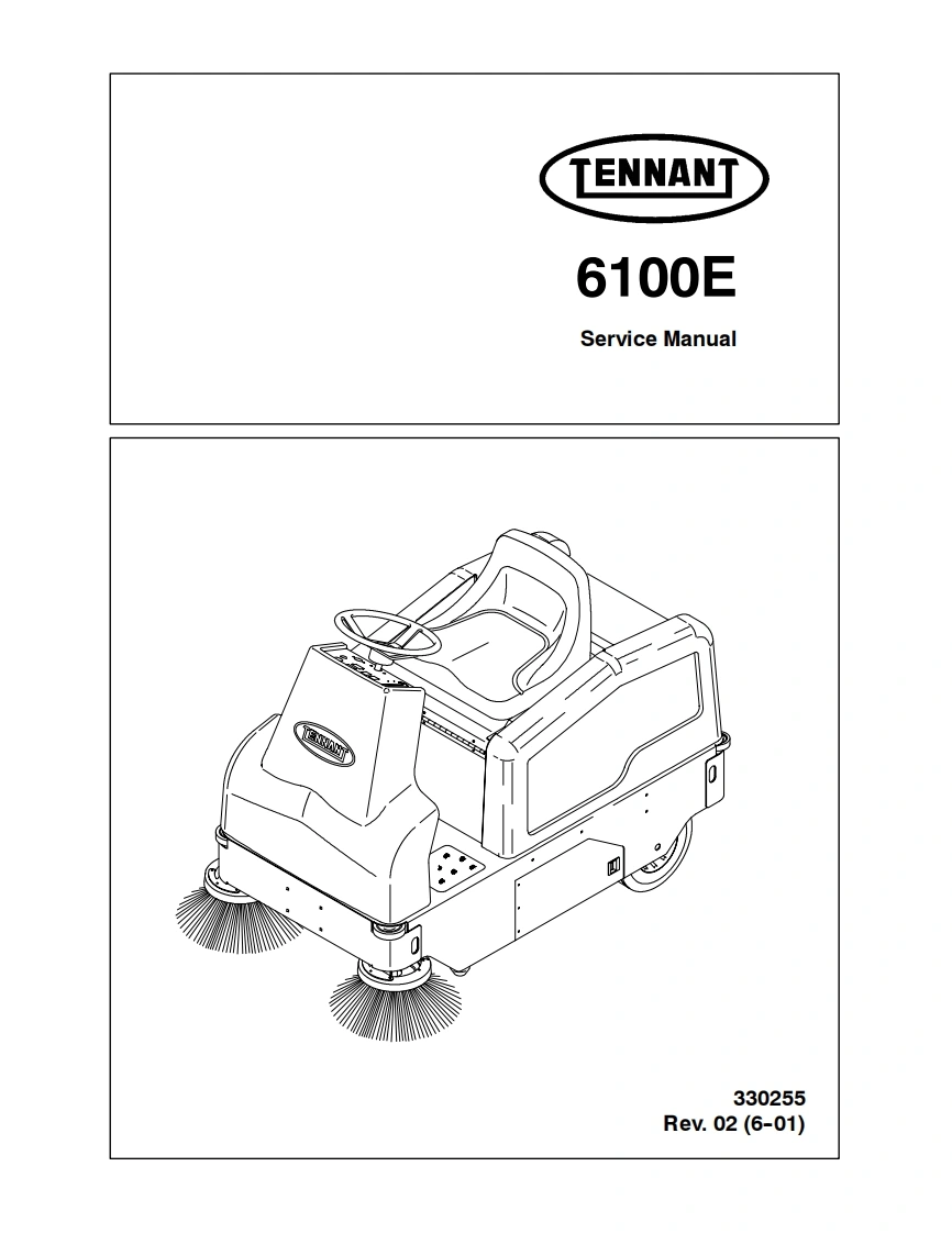 坦能清洗机洗地机tennant-6100e-rider-floor-sweeper-service-manual维修手册含电器原理图-找手册网