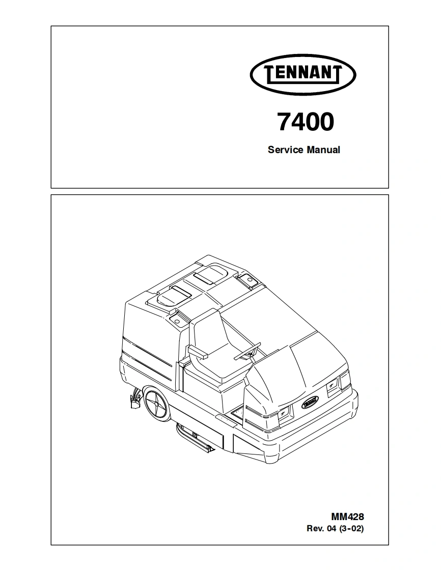 坦能清洗机洗地机tennant-7400-rider-floor-scrubber-service-manual维修手册含电器原理图-找手册网