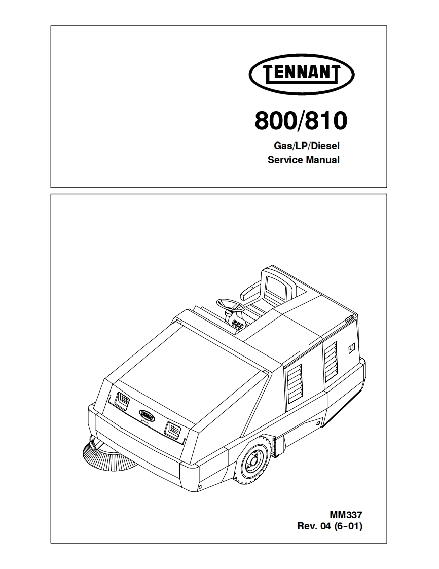 坦能清洗机洗地机tennant-800-810-rider-floor-sweeper-service-manual维修手册含电器原理图-找手册网