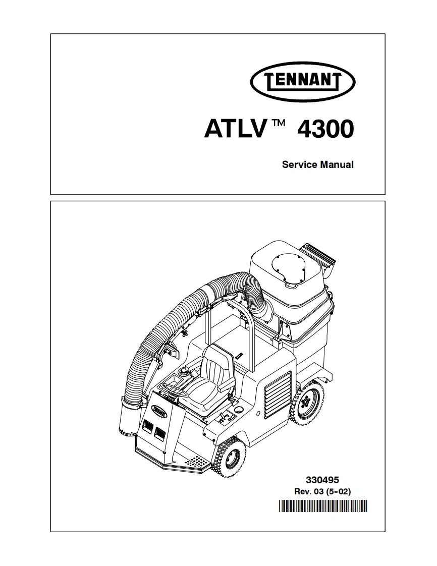 坦能清洗机洗地机tennant-atlv-4300-rider-floor-sweeper-service-manual维修手册含电器原理图