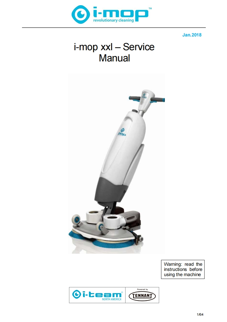 坦能清洗机洗地机tennant-i-mop-xxl-walk-behind-floor-scrubber-service-manual维修手册含电器原理图