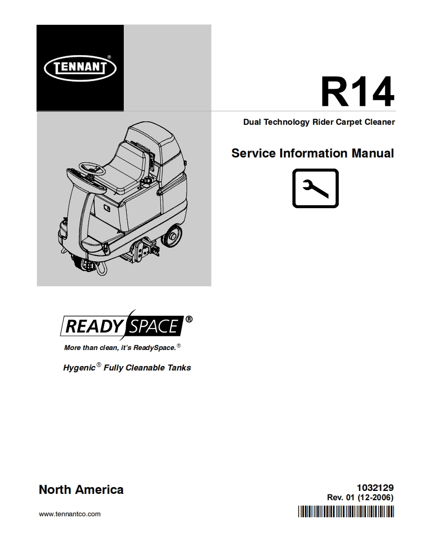 坦能清洗机洗地机tennant-r14-rider-carpet-extractor-service-manual维修手册含电器原理图-找手册网