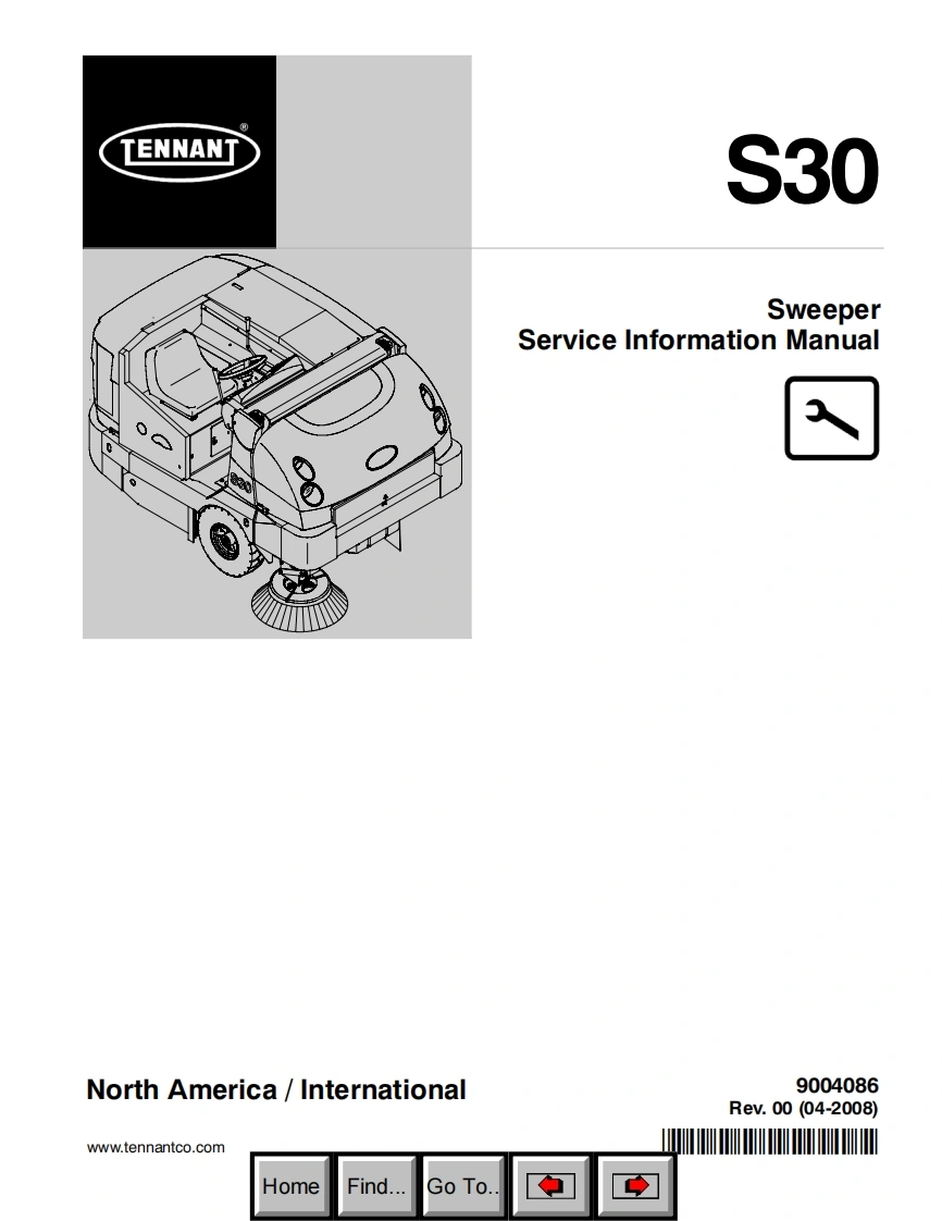 坦能清洗机洗地机tennant-s30-rider-floor-sweeper-service-manual维修手册含电器原理图-找手册网