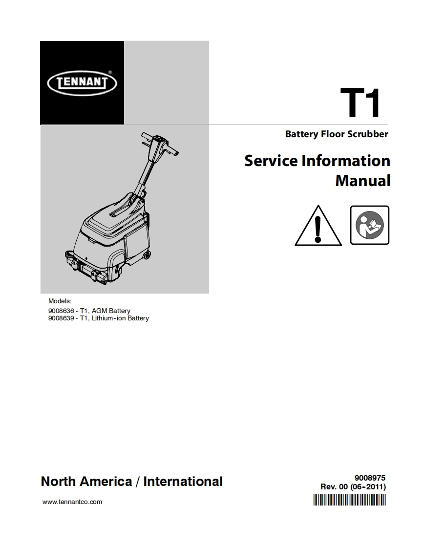 坦能清洗机洗地机tennant-t1-walk-behind-floor-scrubber-service-manual维修手册含电器原理图-找手册网