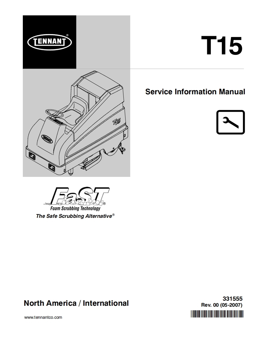 坦能清洗机洗地机tennant-t15-rider-floor-scrubber-service-manual维修手册含电器原理图-找手册网