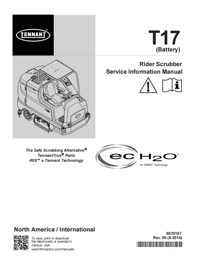 坦能清洗机洗地机tennant-t17-rider-floor-scrubber-service-manual维修手册含电器原理图-找手册网