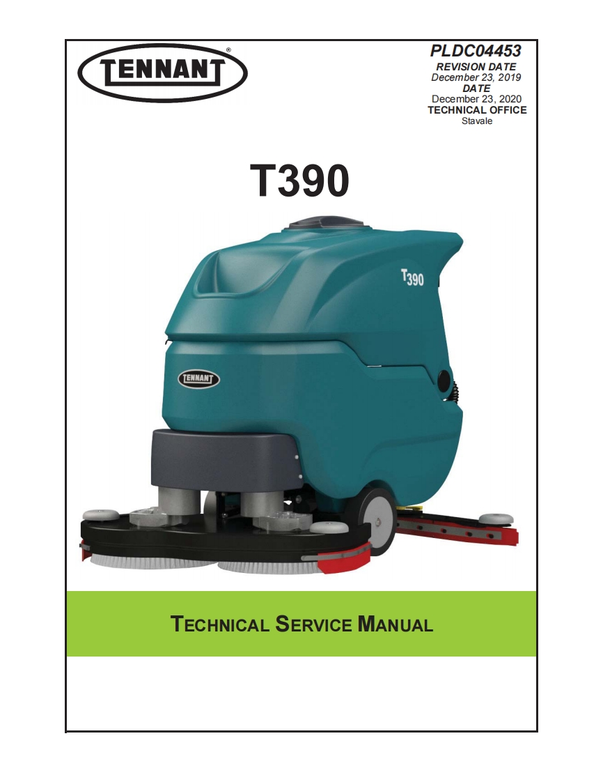 坦能清洗机洗地机tennant-t390-walk-behind-floor-scrubber-service-manual维修手册含电器原理图-找手册网