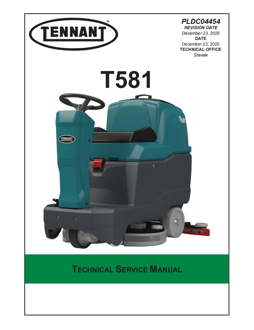 坦能清洗机洗地机tennant-t581-micro-ride-on-floor-scrubber-service-manual维修手册含电器原理图-找手册网