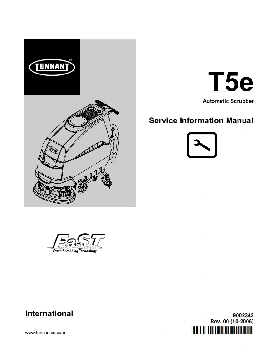 坦能清洗机洗地机tennant-t5e-walk-behind-floor-scrubber-service-manual维修手册含电器原理图-找手册网