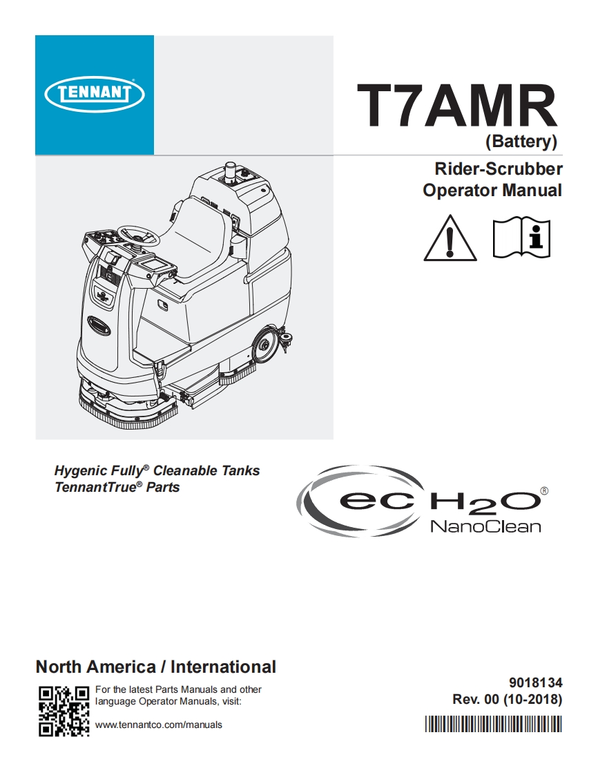 坦能清洗机洗地机tennant-t7amr-rider-floor-scrubber-operator-manual维修手册含电器原理图-找手册网