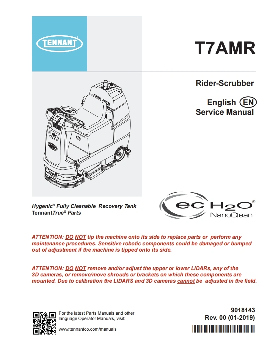 坦能清洗机洗地机tennant-t7amr-rider-floor-scrubber-service-manual维修手册含电器原理图-找手册网